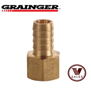 FACTORY NEW! GRAINGER 6AFL0 Brass Straight Fitting 1/4" Barb x 1/8" Female NPT - Picture 1 of 4