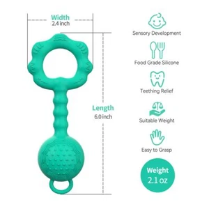 Teething Toys For Babies 06 Months Baby Rattles 6 To 12 Months 2in1 Rattle And T - Picture 1 of 7
