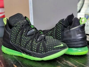 2020 Nike Lebron XVIII Dunkman Black/Green Basketball Shoes CQ9283-005 Men 10 - Picture 1 of 6
