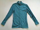 Versace Collection Mens Turqoise Blue Long Sleeve Shirt Size 145 37 Good Used