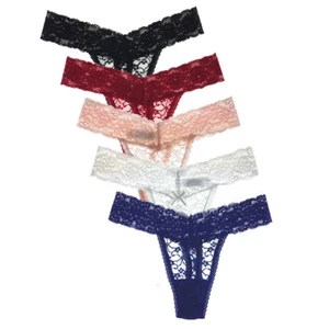 5-teiliges Set Damen sexy heiße Spitze Tangas Höschen Blumen Unterwäsche, S M L XL 2XL - Bild 1 von 12