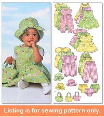 SEWING PATTERN - Sew Baby Clothes Infant Clothing Girls Layette Dress Pants 5624 - Image 1 of 3