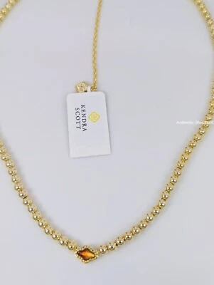 NUEVO 100% KENDRA SCOTT Abbie Collar de Cuentas Mármol Ámbar Ilusión Foto 1 de 4