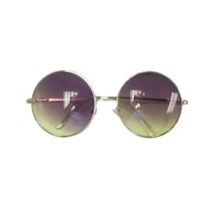 Purple/Yellow Fade Janis Joplin Round Sunglasses Hippie 60s 70s Glasses Costume