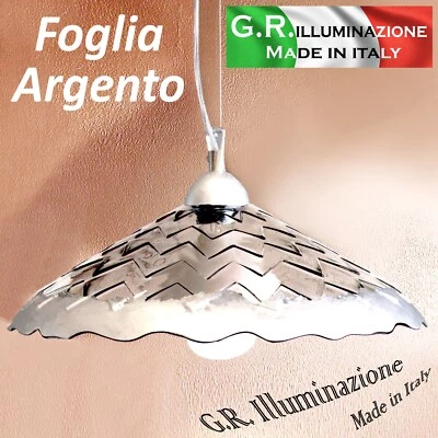 LAMPADARIO MODERNO 1 L. VETRO FUME' ARGENTO Ø50 SOSPENSIONE SALA DA PRANZO Lana2 - Immagine 1 di 4