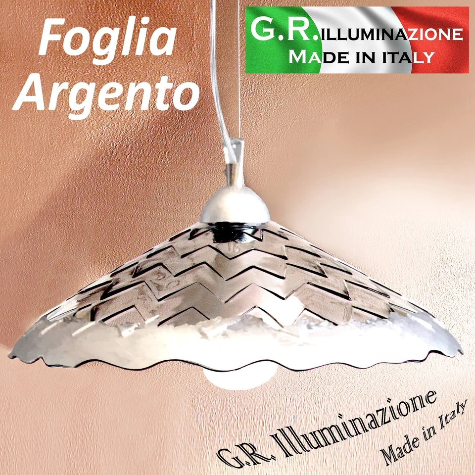 LAMPADARIO MODERNO 1 L. VETRO FUME' ARGENTO Ø50 SOSPENSIONE SALA DA PRANZO Lana2 - Immagine 1 di 4