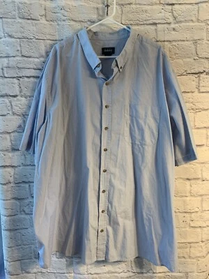 Camisa HB Harbor Bay Para Hombres 3XLT Alta Azul Rayas Manga Corta Abotonada #245 Foto 1 de 4