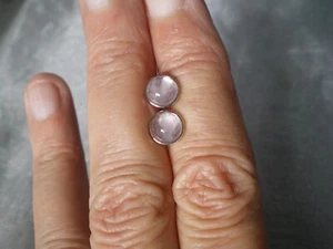 Brazilian Rose Quartz stud earrings, 2.15 carats, 0.97 grams 925 Sterling Silver - Picture 1 of 12