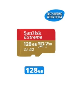 Sandisk 128GB Extreme MicroSD Memory Card Steam Deck Nintendo Switch Gaming - Picture 1 of 2