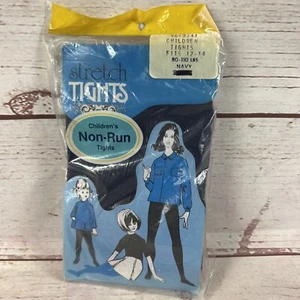 Vintage Navy Stretch Tights Children Kids Non-Run Size 12-14 80- 110lbs NOS - Picture 1 of 11