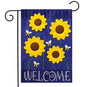 Briarwood Lane Sunflowers and Bees Burlap Garden Flag - Picture 1 of 4