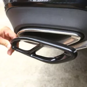 Black Steel Exhaust Tips For 2016-2023 Mercedes E-Class E300 E350 E400 E450 E550 - Bild 1 von 11