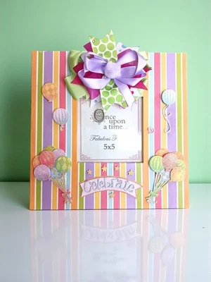 Christmas Gift Girl Birthday Bow Photo Frame 11x11" Child Room Decor Collectible - Image 1 of 4