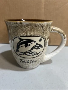 Turks & Caicos Delphin Kaffeetasse Becher Braun & Weiß - Bild 1 von 6