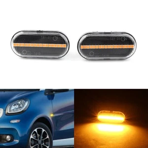 2x Clear LED Side Marker Light Turn Signal Lamp For Smart Fortwo W453 C453 - Picture 1 of 9