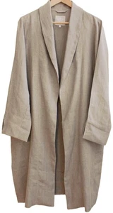 CHAQUETA PLUMERO KELLY LINEN Crown Linen Designs Gabardina Abierta Talla M L Natural - Imagen 1 de 4