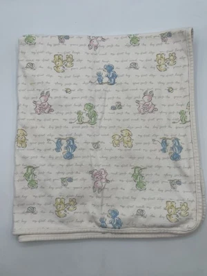 Manta de algodón Carters First Laugh Step oso de peluche cachorro conejito bebé Foto 1 de 4