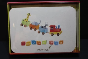 12 Note Thank You Cards and Seal with Animals on a Train, Papyrus - Picture 1 of 2