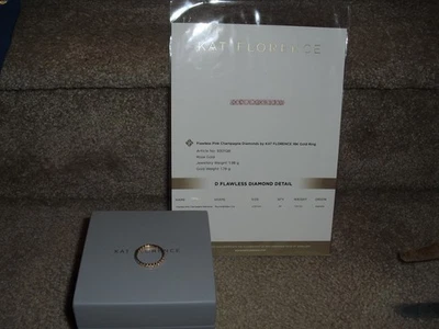 Kat Florence 1.02 CT PINK CHAMPAGNE Flawless Diamonds 18K ROSE Gold Ring $11980 - Image 1 of 4