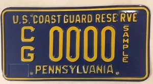 Pennsylvania U.S. COAST GUARD RESERVE license plate Coastie USCG PA - Picture 1 of 12