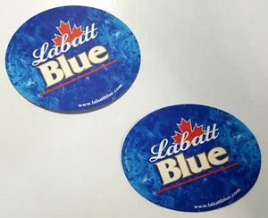 Lote de 2 posavasos de cerveza Labatt Blue 4 1/2" x 3 1/2" - Imagen 1 de 2
