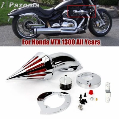 Motorcycle Chrome Spike Cone Air Cleaner Kits Intake Filter For Honda VTX 1300 - Image 1 of 4