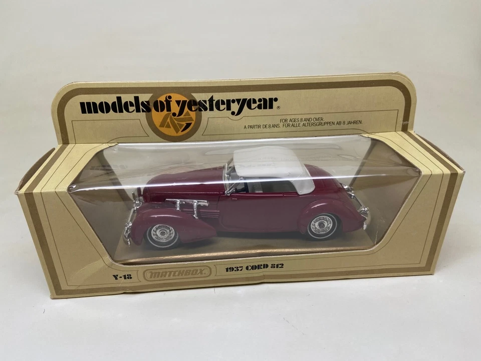 MATCHBOX-MODELS OF YESTERYEAR-Y-18 1937 CORD 812--1978-IN BOX-LESNEY PRODUCT - Image 1 of 4