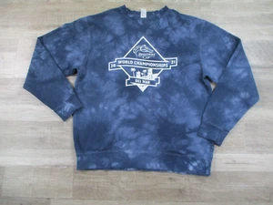 Breeders Cup Sweater Womens Large Blue Tye Dye Champion Horse Race Pullover - Picture 1 of 9