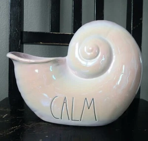 Rae Dunn Artisan Collection Pink Luster Ceramic Seashell Nautical Valentine CALM - Picture 1 of 10