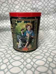 1998 Coca-Cola Norman Rockwell Barefoot Boy & Dog Tin Can Used
