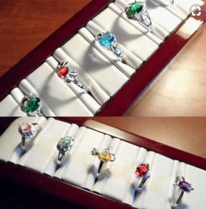 cat mouse turtle ladybug Stone Rings womens 6 6.5 7 7.5 8 Crystals 925 Silver - Picture 1 of 10