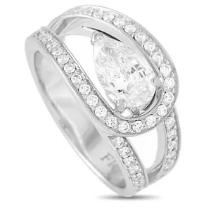 Fred of Paris Lovelight Platinum 0.86ct F-VS1 Diamond GIA Certified Ring - Picture 1 of 10