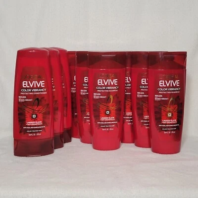 LOT (10) L'OREAL PARIS ELVIVE COLOR VIBRANCY SHAMPOO (7) & CONDITIONER (3) - Image 1 of 4