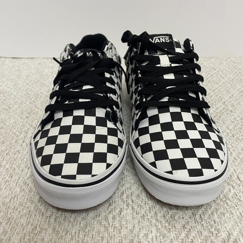 Sneakers Vans uomo 8 5 Seldan tela nero bianco scacchiera nuove con scatola
