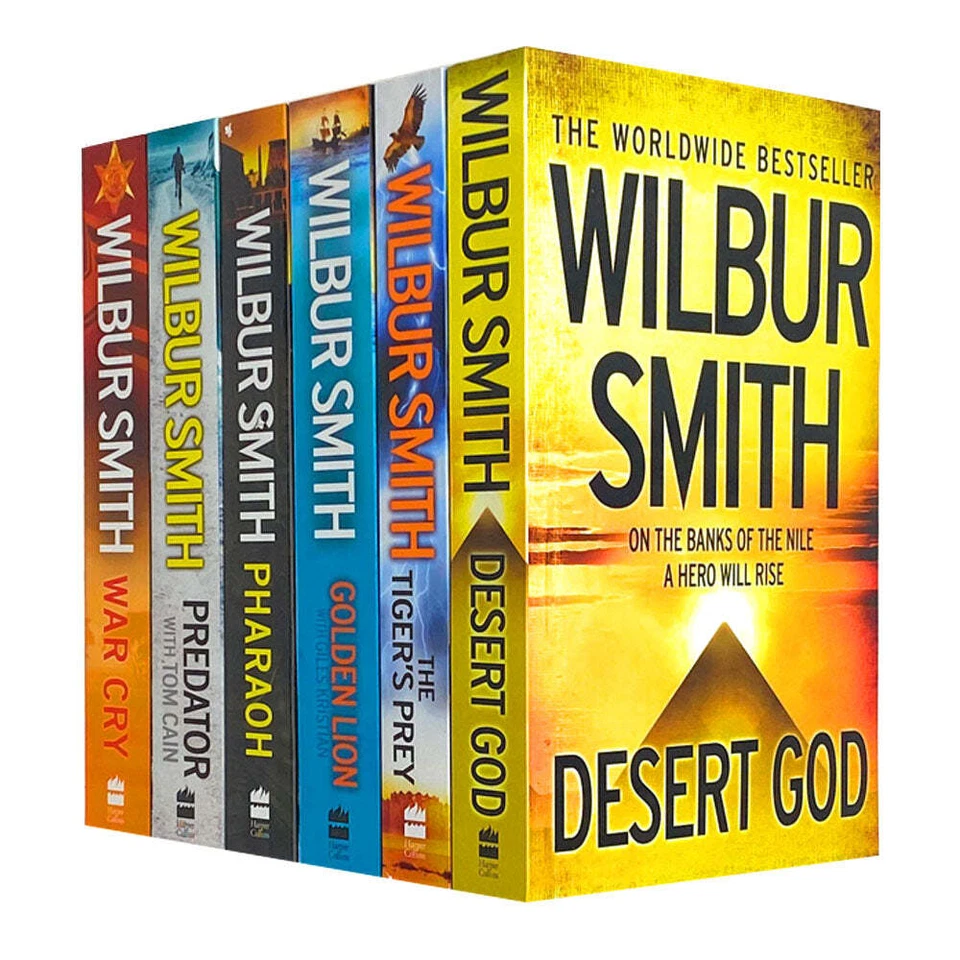 Wilbur Smith Collection 6 Books Set Golden Lion Predator Desert God War Cry