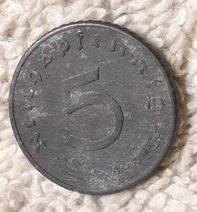 1941A , WW2 German 5 Reichspfennig , WWII, With White Oxidation - Picture 1 of 13