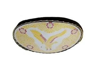EAGLE Belt BUCKLE 2 1/4" x 3 1/8" Silver, Gold + Red Metal w Rope Edge Biker/USA - Picture 1 of 4