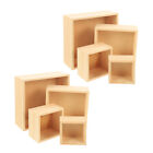 8 Pcs Storage Wooden Box Without Lid Jewelry Organizers
