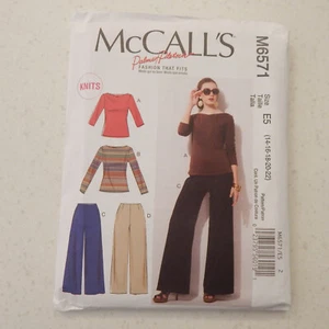 McCall's 6571 by Designer Palmer & Pletsch Womens Tops/Pants Sz 14-22 New/UC/FF - Picture 1 of 4