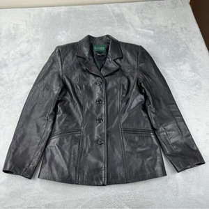 Danier Made in Canada Genuine Leather Black Jacket Women's Size Small/ 8-10 US - Picture 1 of 14