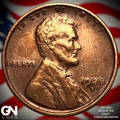 1928 S Lincoln Cent Wheat Penny  Q7436 Cover
