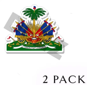 Haiti Coat of Arms Vinyl Stickers - Indoor Outdoor Haitian Crest Emblem Flag - Foto 1 di 2