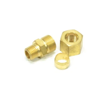 1/2 OD Compression Tube to 1/4 Male Npt Adapter Fitting Connector Water Oil Gas - Image 1 of 4