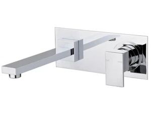 Milli Edge Wall Mounted Basin Tap with Backplate WELS RATING 5* - Picture 1 of 2