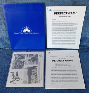 DISNEY- PERFECT GAME - PRESS KIT - CUSTOM FOLDER, (2) B&W PHOTO, PRESS INFO - Picture 1 of 1