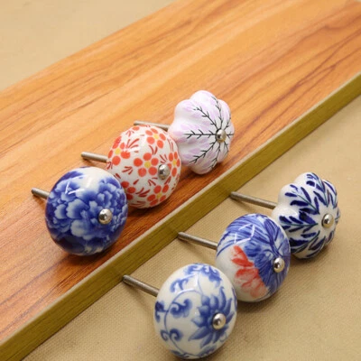 Mode Keramik Möbelgriffe Schrank Schubladen KNÖPFE Knauf Handgemalt - Bild 1 von 4