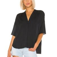 Theory Zadeia V-Neck Top & Silk Camisole Set Black NWT $295