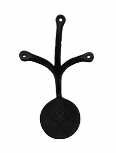 Antique Cast Iron Buggy Carriage Foot Step Plate Round 5 Point Star Textured - Picture 1 of 5