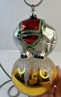 Vtg Christopher Radko Center Ring Elephant Red Ball Glass Christmas Ornament