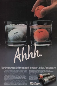1982 Vintage Print Ad Wilson Ahhh. Zur sofortigen Linderung von Golfverspannungen Genauigkeit - Bild 1 von 2